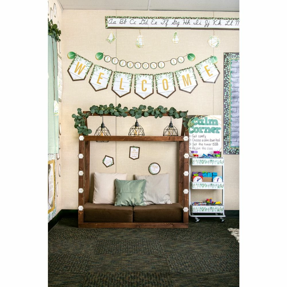 Eucalyptus Pennants Welcome Bulletin Board - 53 Pieces 2 Eucalyptus Pennants Welcome Bulletin Board - 53 Pieces - Image 2