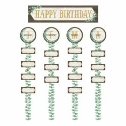 Eucalyptus Happy Birthday Bulletin Board - 70 Pieces