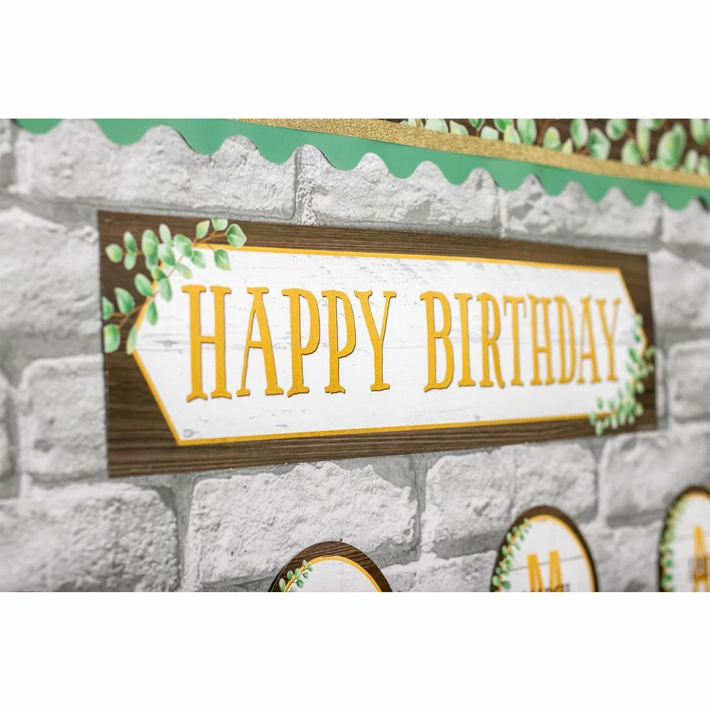 Eucalyptus Happy Birthday Bulletin Board - 70 Pieces 4 Eucalyptus Happy Birthday Bulletin Board - 70 Pieces - Image 4
