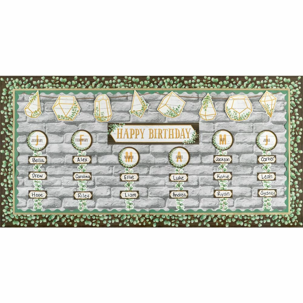 Eucalyptus Happy Birthday Bulletin Board - 70 Pieces 5 Eucalyptus Happy Birthday Bulletin Board - 70 Pieces - Image 5