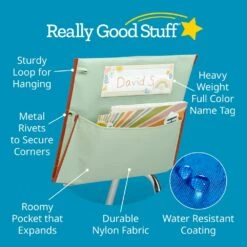 Really Good Stuff® Boho Chair Pocket Classic - Mint Chair Pocket With Clay Trim - Single 12 Really Good Stuff® Boho Chair Pocket Classic - Mint Chair Pocket With Clay Trim - Single -Kids Toys Sales 2024 S1065287 4