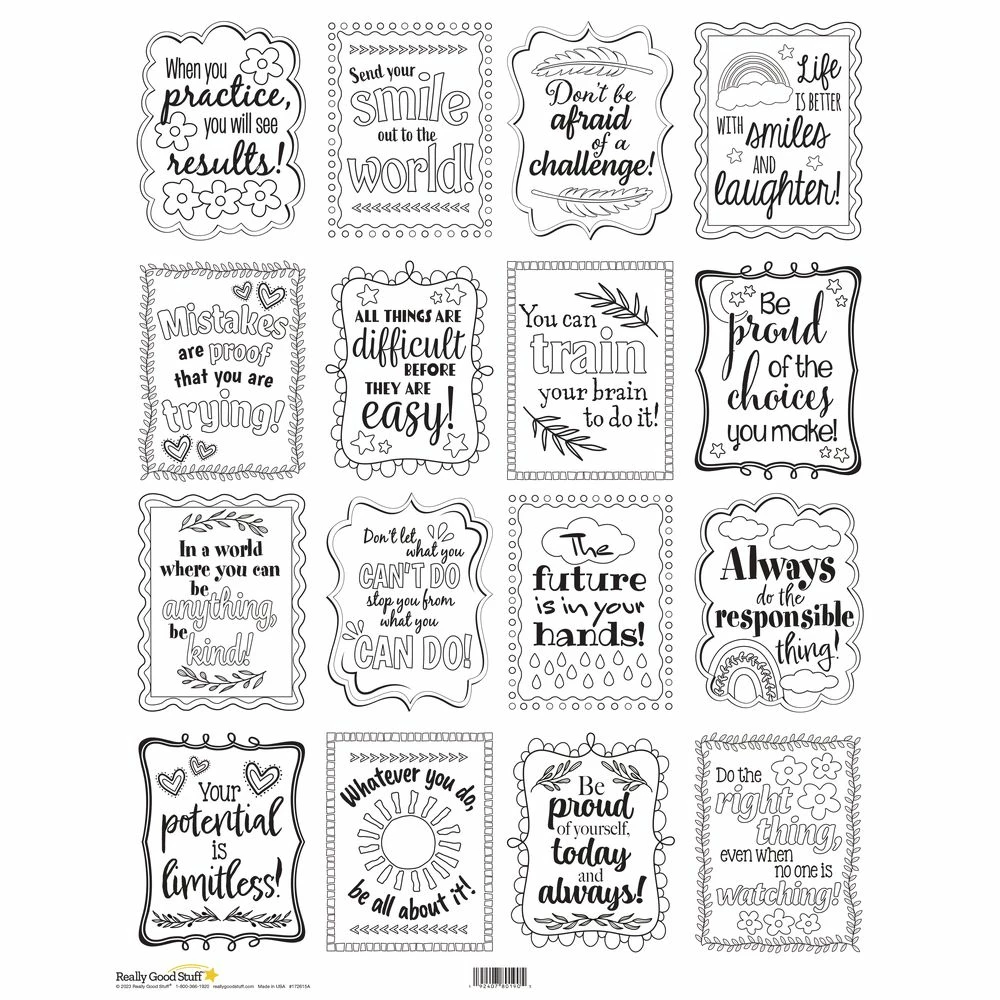 Really Good Stuff® Positive Affirmations 12-in-1 Poster Set 2 Really Good Stuff® Positive Affirmations 12-in-1 Poster Set - Image 2