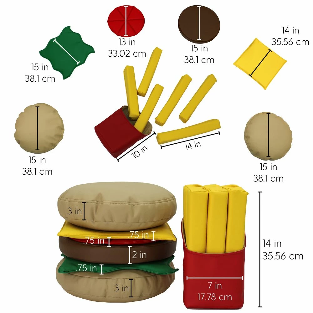 SoftScape Stack-a-Burger And Fries Play Set, 13-Piece 3 SoftScape Stack-a-Burger And Fries Play Set, 13-Piece - Image 3