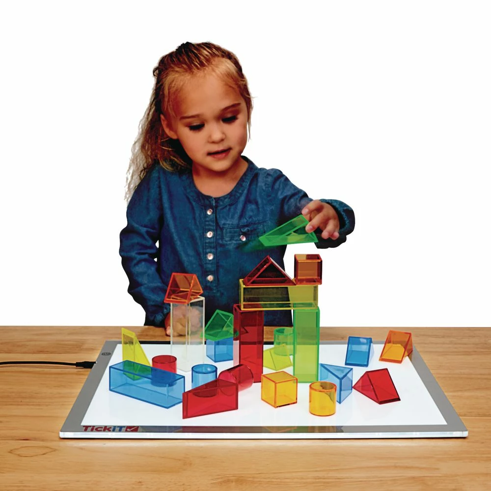 Excellerations® STEM Translucent Light Blocks - Set Of 100 In A Bin 2 Excellerations® STEM Translucent Light Blocks - Set Of 100 In A Bin - Image 2