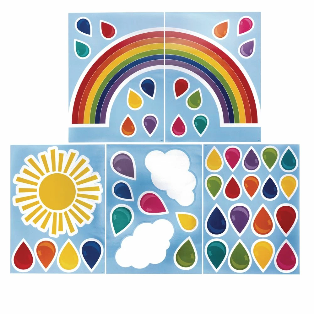 Giant Rainbow Bulletin Board Set - 47 Pieces 1 Giant Rainbow Bulletin Board Set - 47 Pieces