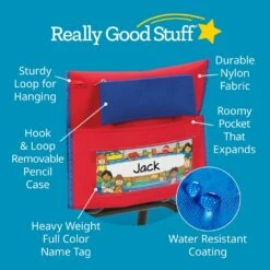 Early Childhood Deluxe Chair Pockets With Pencil Case- 6 Pack - Red/Blue -Kids Toys Sales 2024 S710592 2