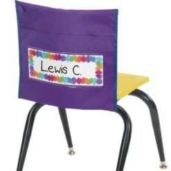 Early Childhood Classic Chair Pockets - Set Of 6 - Purple/Blue