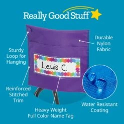 Early Childhood Classic Chair Pockets - Set Of 6 - Purple/Blue -Kids Toys Sales 2024 S710816 2