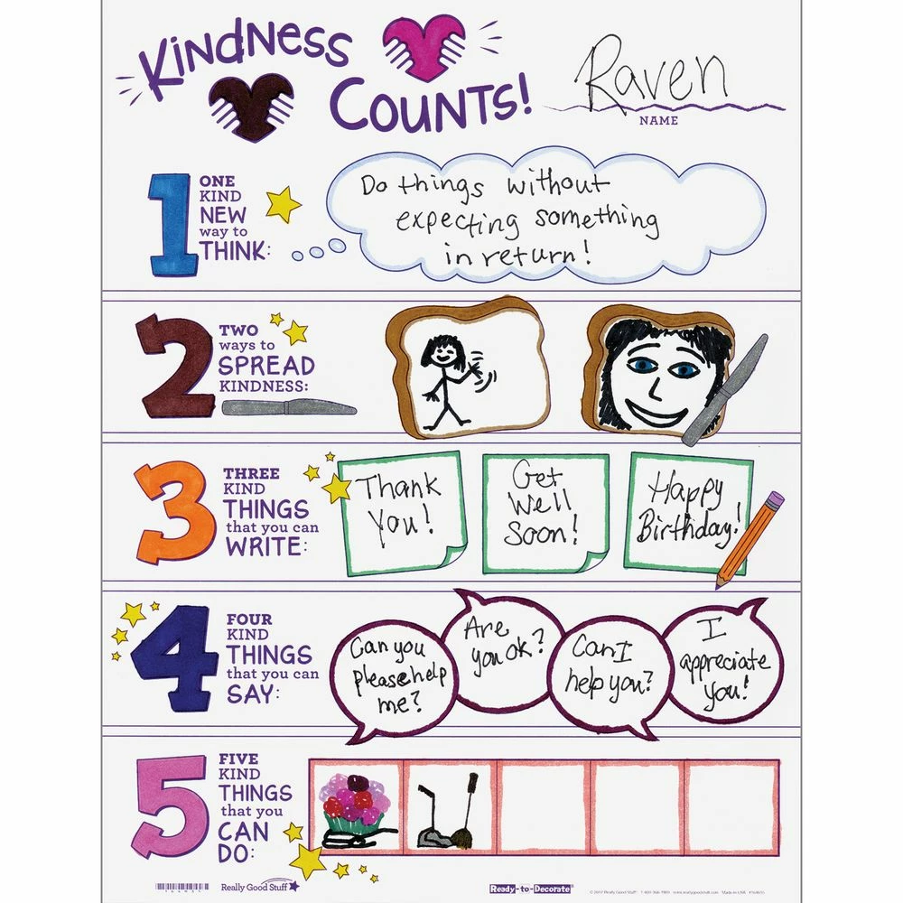 Really Good Stuff® Ready-To-Decorate® Kindness Counts Posters - Set Of 24 1 Really Good Stuff® Ready-To-Decorate® Kindness Counts Posters - Set Of 24