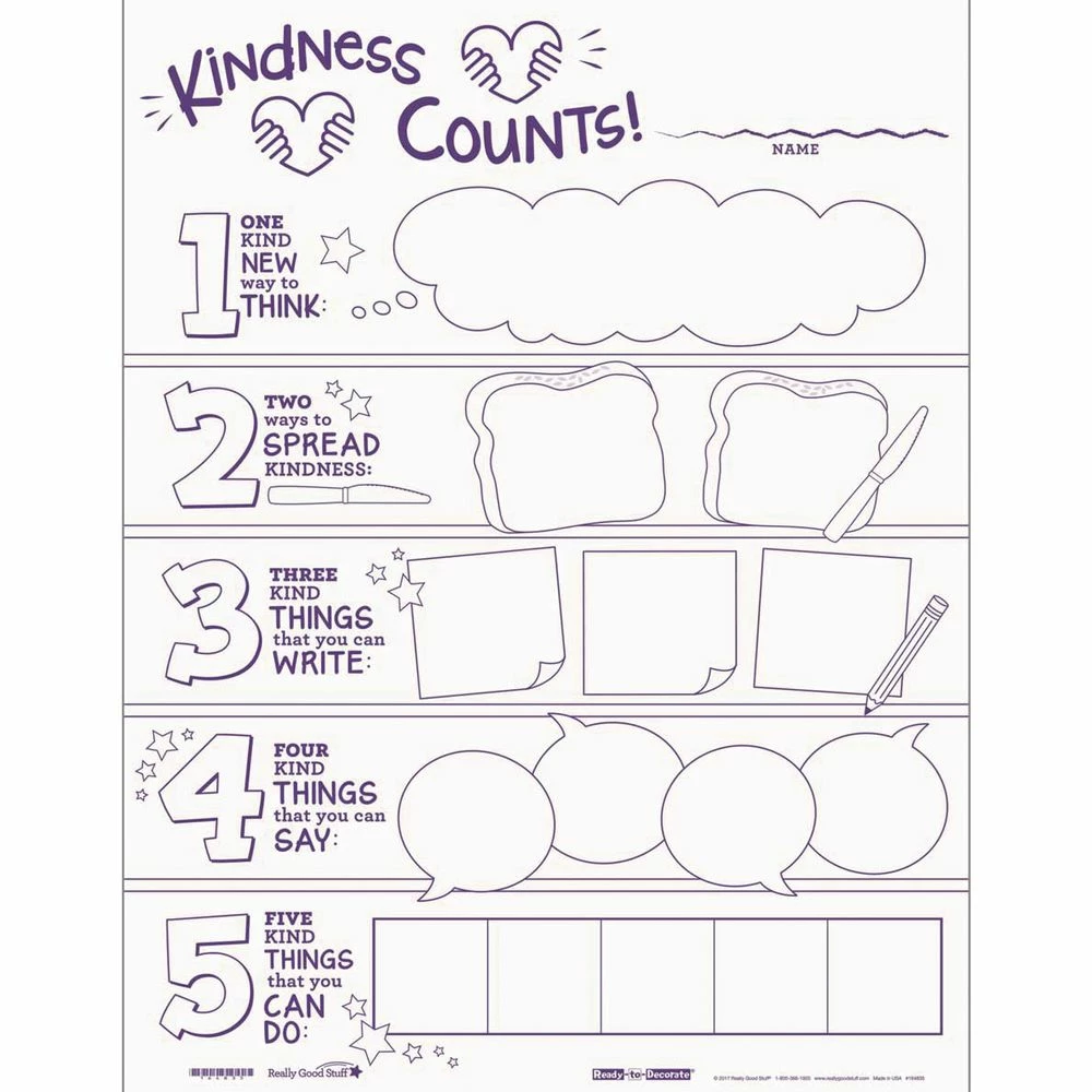 Really Good Stuff® Ready-To-Decorate® Kindness Counts Posters - Set Of 24 2 Really Good Stuff® Ready-To-Decorate® Kindness Counts Posters - Set Of 24 - Image 2