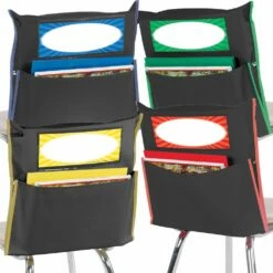 Grouping Chair Pockets Black - 32 Pack - 4 Group Colors