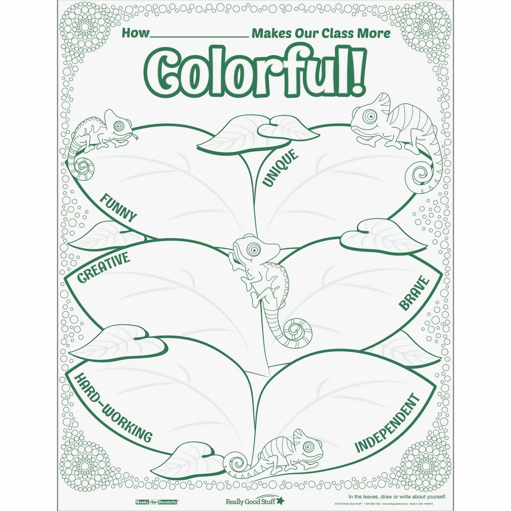 Really Good Stuff® Ready-To-Decorate® Chameleon Posters - 24 Posters 2 Really Good Stuff® Ready-To-Decorate® Chameleon Posters - 24 Posters - Image 2