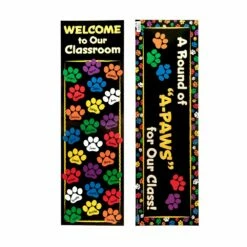 Really Good Stuff® Paw Prints Double-Sided Banner