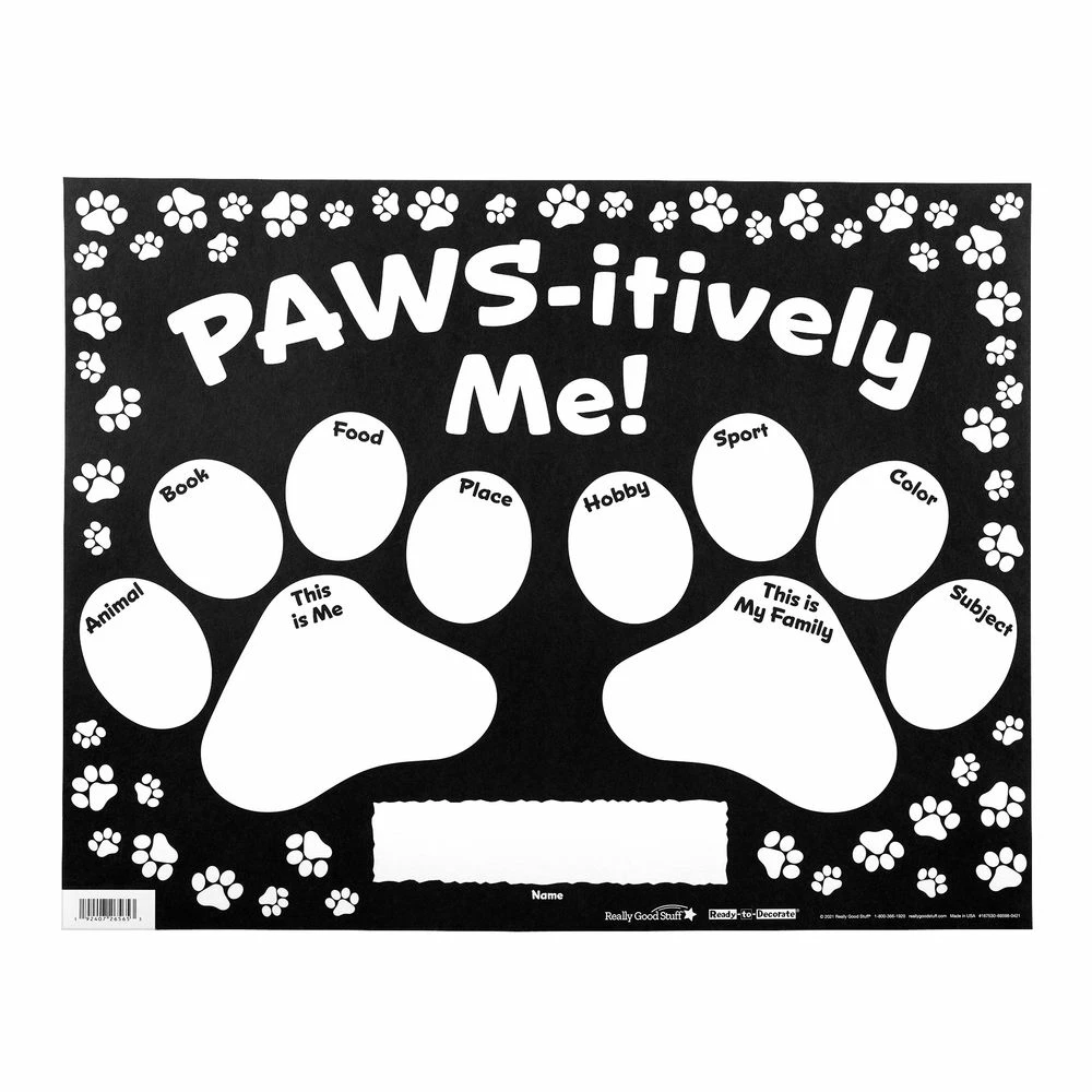Ready-To-Decorate® All About Me Paws - Set Of 24 1 Ready-To-Decorate® All About Me Paws - Set Of 24