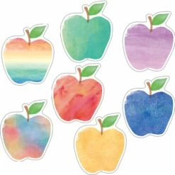 Watercolor Apples 6" Accents - Set Of 30