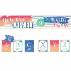 Watercolor You Are Capable Of Doing Great Things Bulletin Board Set - 29 Pcs