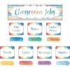 Watercolor Classroom Jobs Bulletin Board Set - 49 Pcs