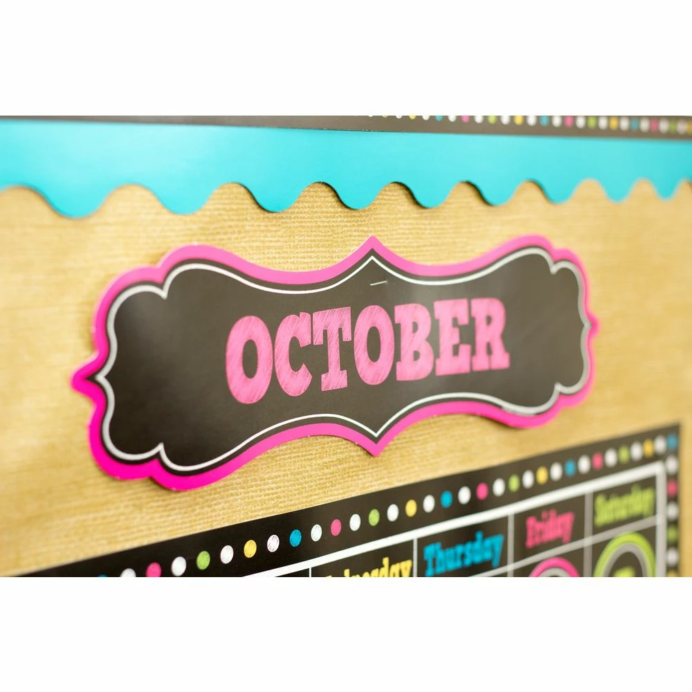 Chalkboard Brights Calendar Bulletin Board Display - 84-piece Set 3 Chalkboard Brights Calendar Bulletin Board Display - 84-piece Set - Image 3