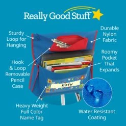 Deluxe Chair Pockets With Pencil Case - 6 Pack - Blue/Red -Kids Toys Sales 2024 S817940 3