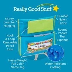 Early Childhood Deluxe Chair Pockets With Pencil Case- 36 Pack - Turquioise/Lime -Kids Toys Sales 2024 S819607 1