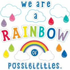 We Are A Rainbow Of Possibilities Bulletin Board Set - 67 Pieces