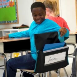 Deluxe Chair Pockets With Pencil Case - 6 Pack - Black/Turquoise -Kids Toys Sales 2024 S820791 3