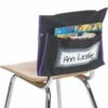 Classic Student Book Collection Chair Pockets - 6 Pack - Black/ Purple