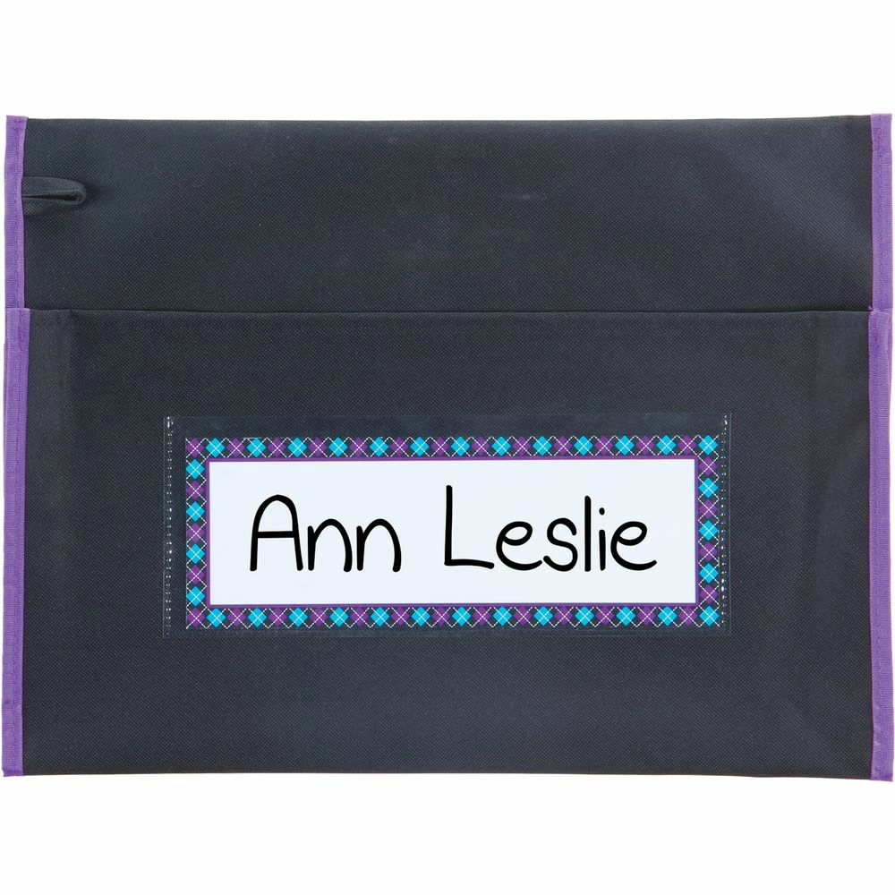 Classic Student Book Collection Chair Pockets - 6 Pack - Black/ Purple 3 Classic Student Book Collection Chair Pockets - 6 Pack - Black/ Purple - Image 3