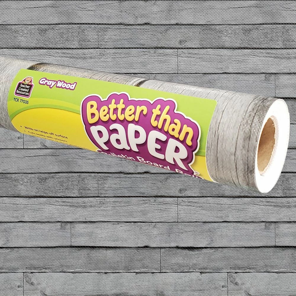Better Than Paper Bulletin Board Roll Gray Wood - 1 Roll 1 Better Than Paper Bulletin Board Roll Gray Wood - 1 Roll