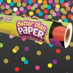 Better Than Paper Bulletin Board Roll Colorful Confetti On Black - 1 Roll