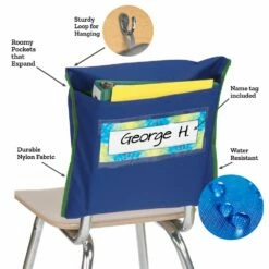 Store More® Deep-Pocket Chair Pockets - 6 Pack - Navy/ Green -Kids Toys Sales 2024 S821579 2