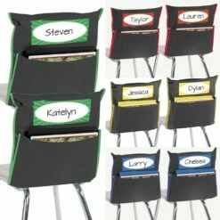 Store More® Grouping Chair Pockets - Black - 8 Chair Pockets