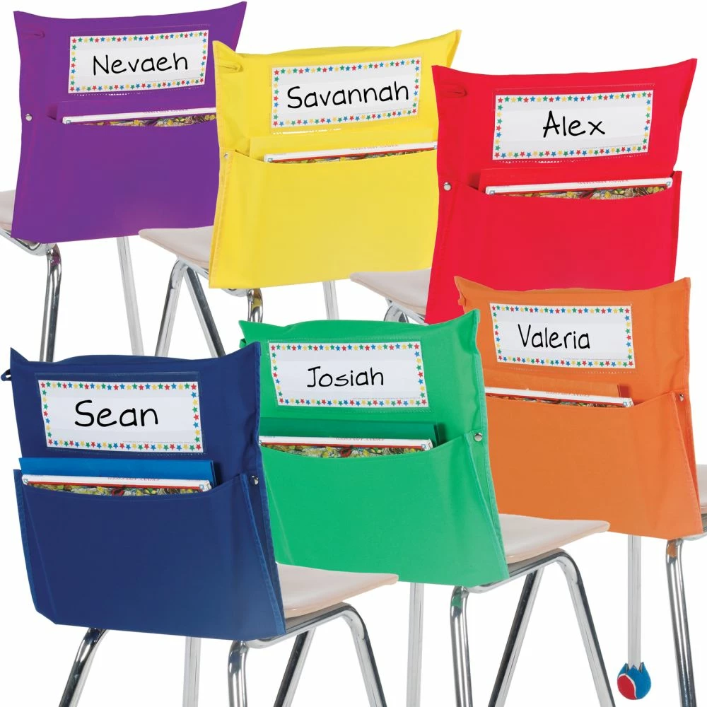 Store More® Grouping Chair Pockets - 6 Colors - Set Of 12 1 Store More® Grouping Chair Pockets - 6 Colors - Set Of 12