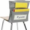 Deluxe Chair Pockets With Pencil Case - 6 Pack - Gray/Yellow