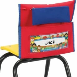 Early Childhood Deluxe Chair Pockets With Pencil Case- 36 Pack - Red/Blue