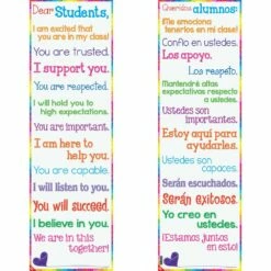Really Good Stuff® Dear Students Two-Sided Banner - English/Spanish - 1 Banner -Kids Toys Sales 2024 S823597 1