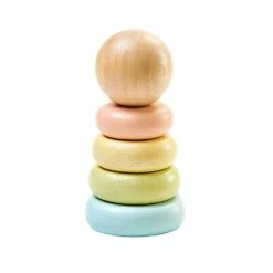 Plantoys Sustainably Made Mini Wooden Stacking Rings